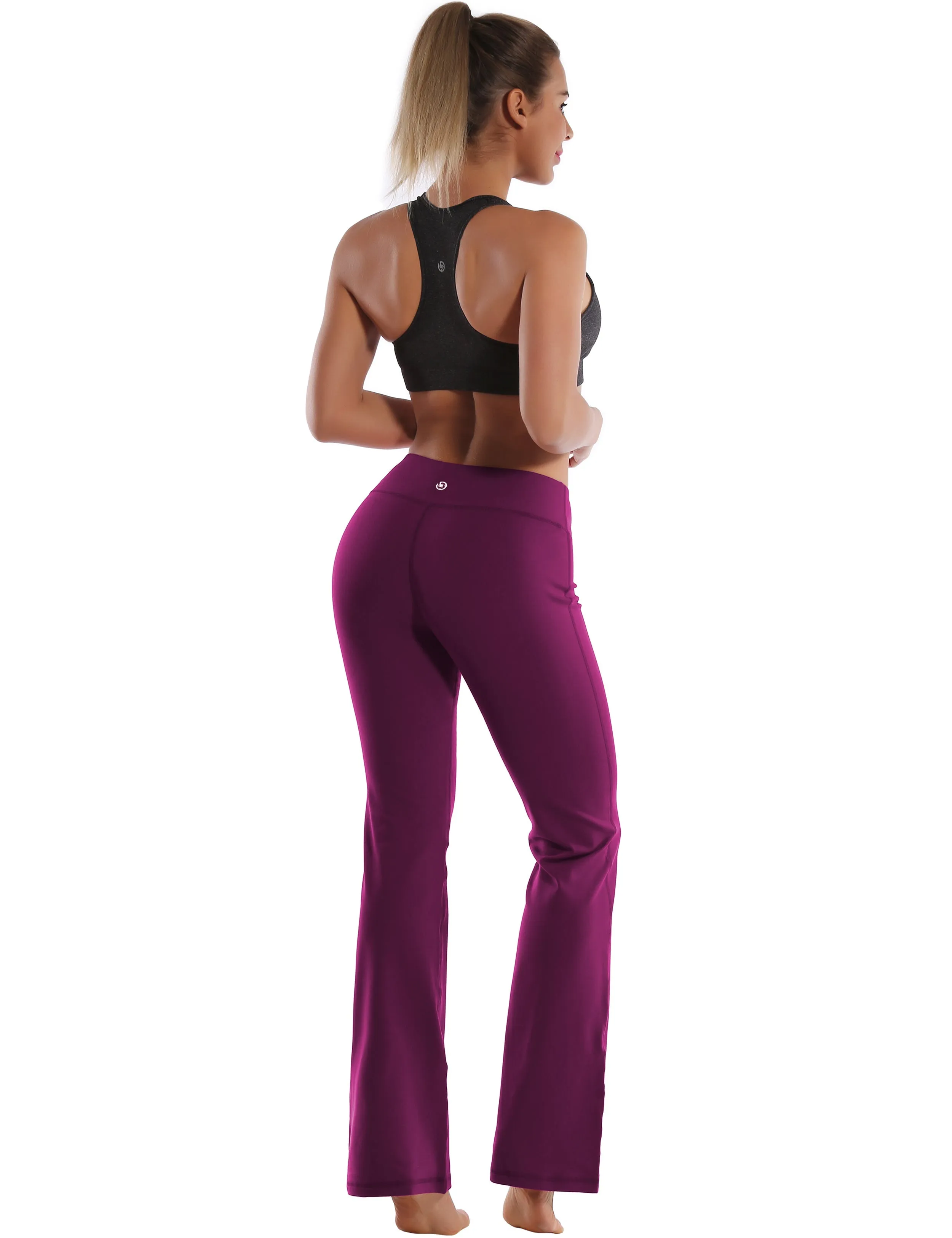 29" 31" 33" 35" Cotton Nylon Bootcut Leggings plum_Tall Size