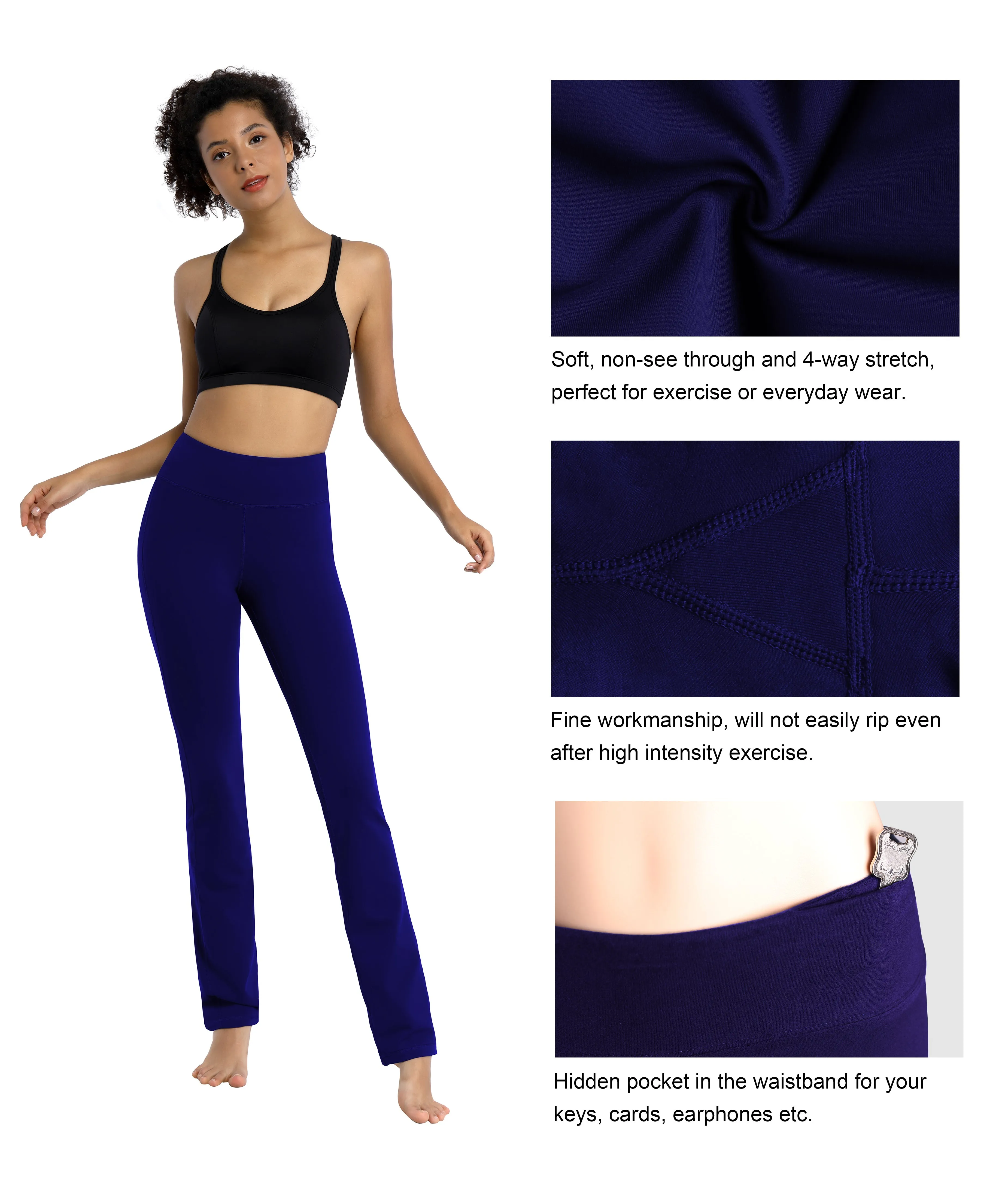 29" 31" 33" 35" Straight Leg Leggings darkpurple_Biking