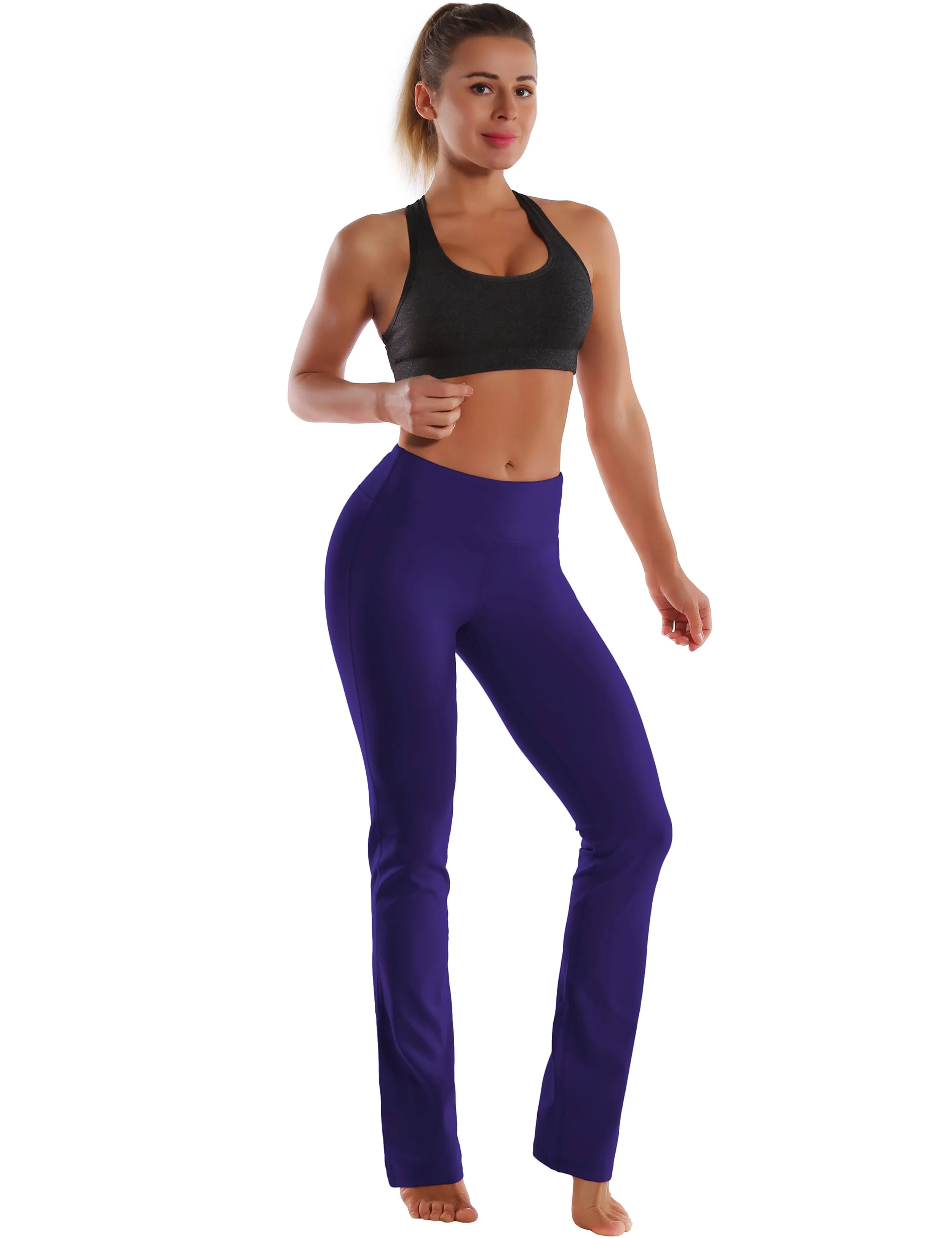 29" 31" 33" 35" Straight Leg Leggings darkpurple_Biking