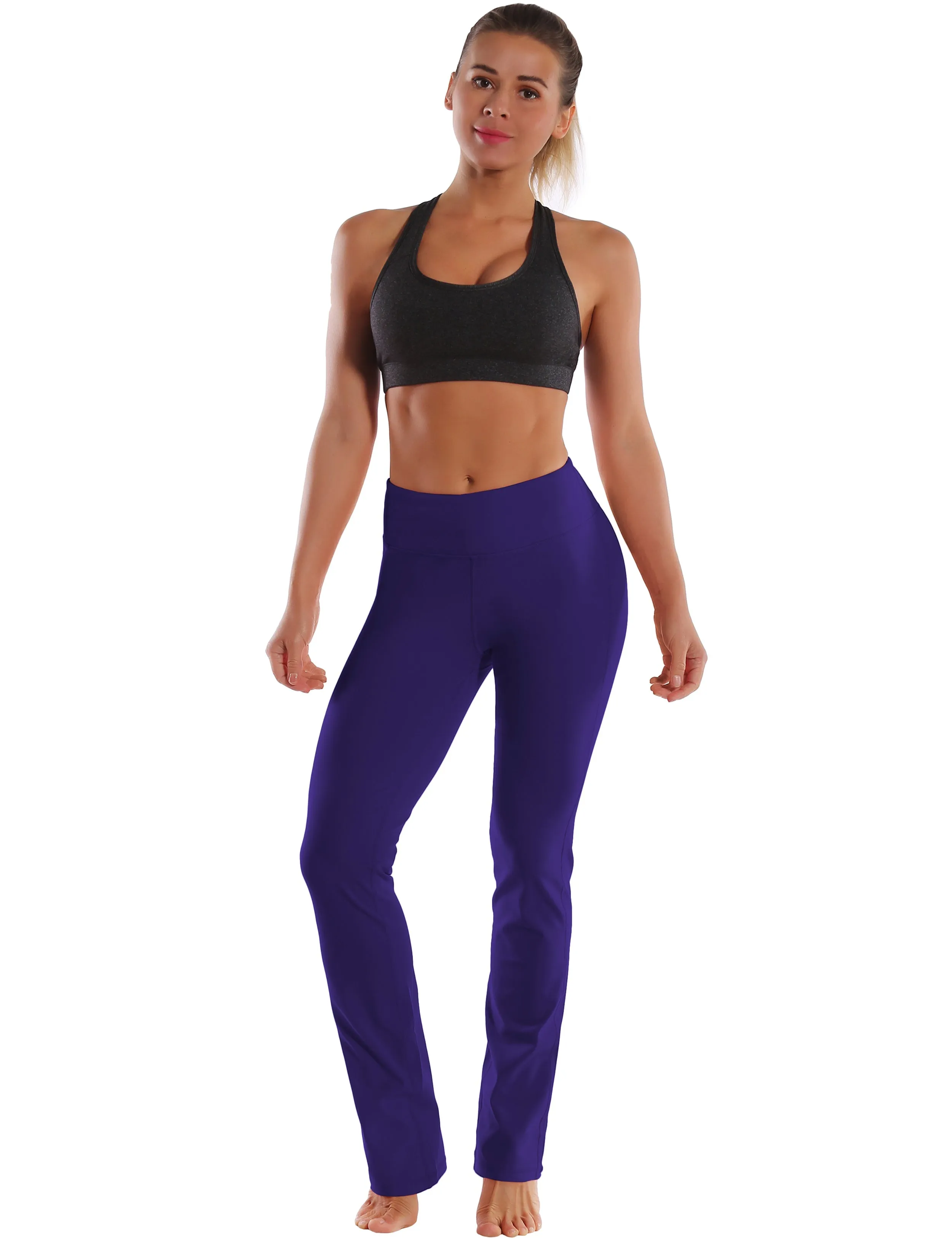 29" 31" 33" 35" Straight Leg Leggings darkpurple_Biking