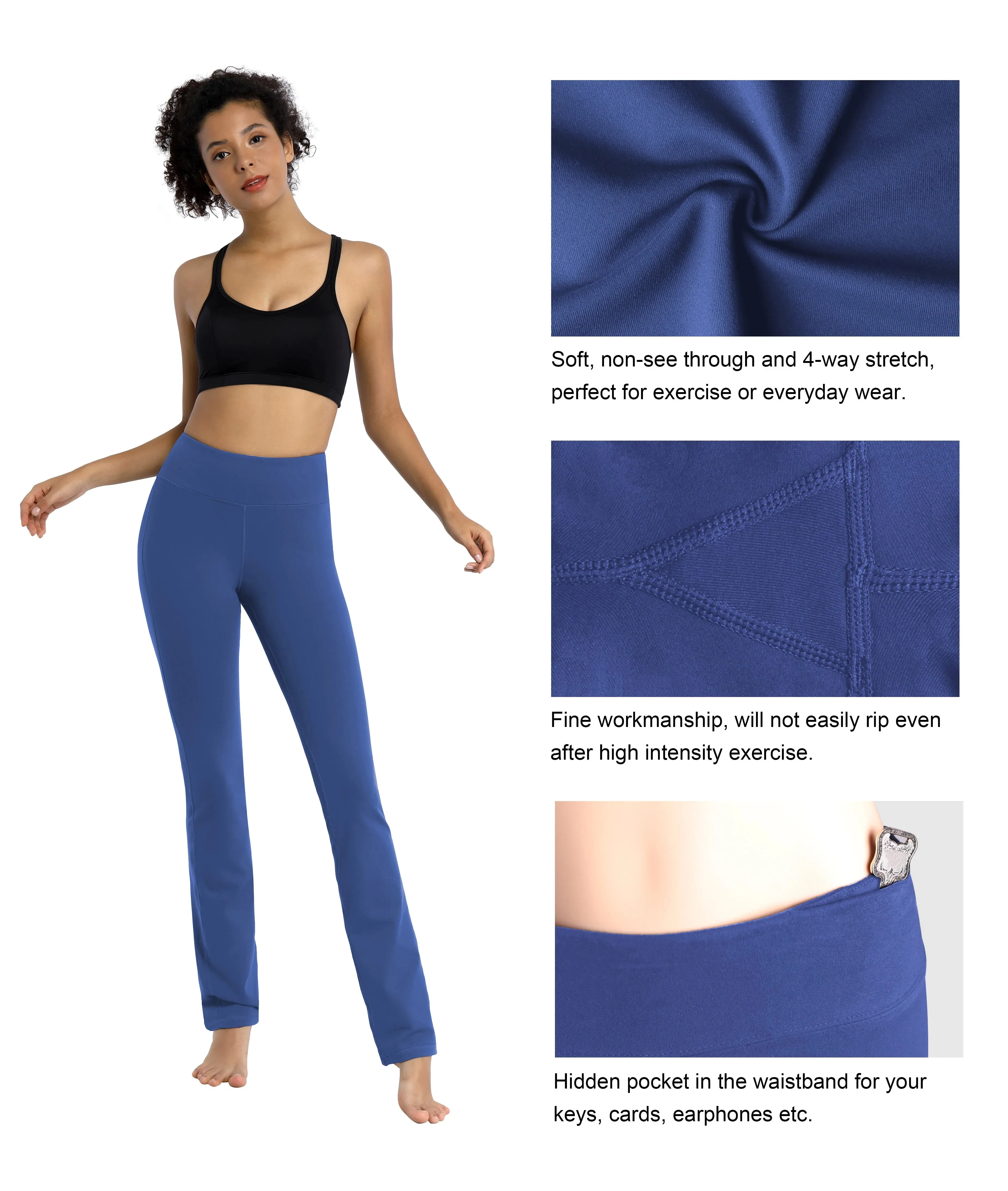 29" 31" 33" 35" Straight Leg Leggings purplishblue_yogastudio