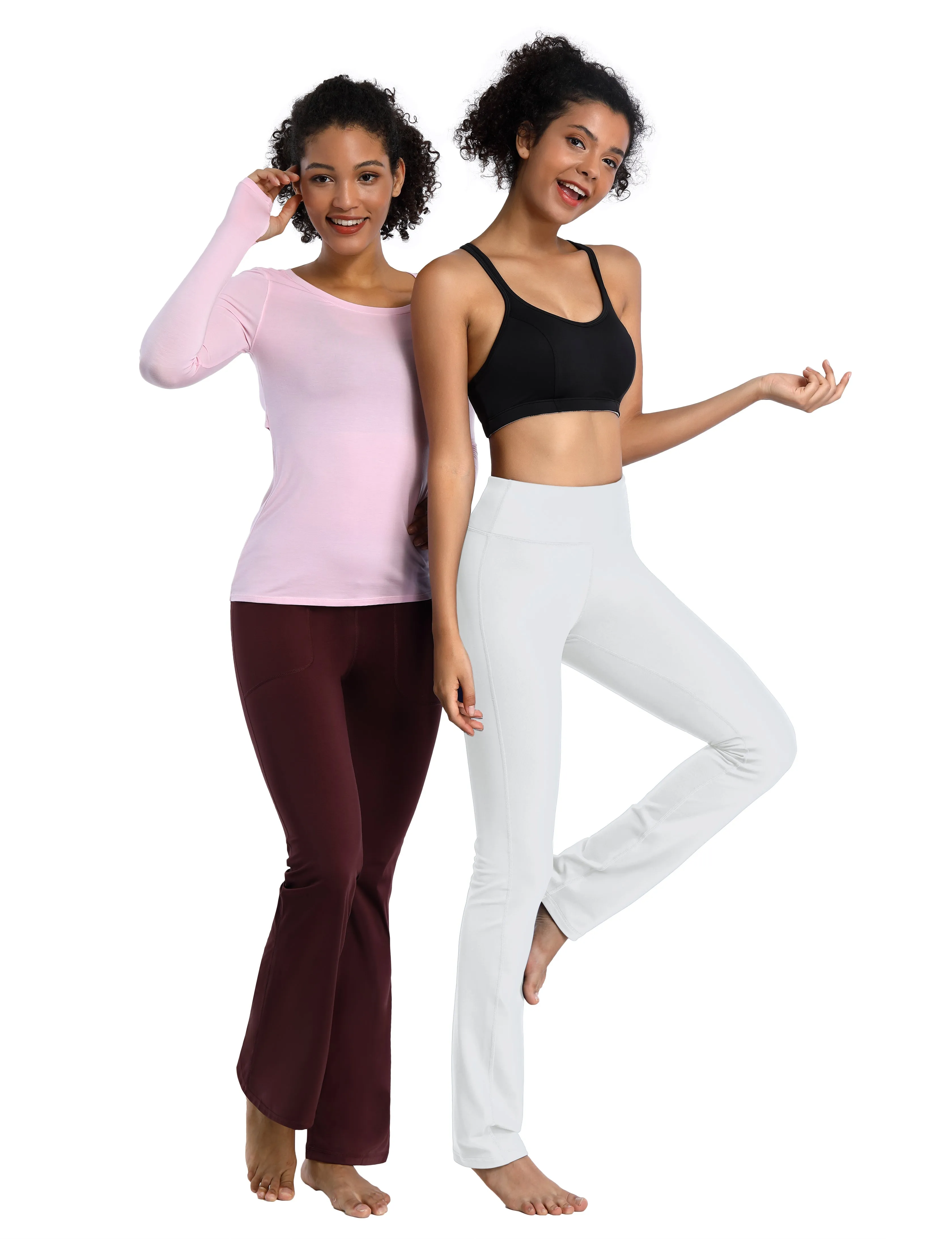 29" 31" 33" 35" Straight Leg Leggings white_Plus Size