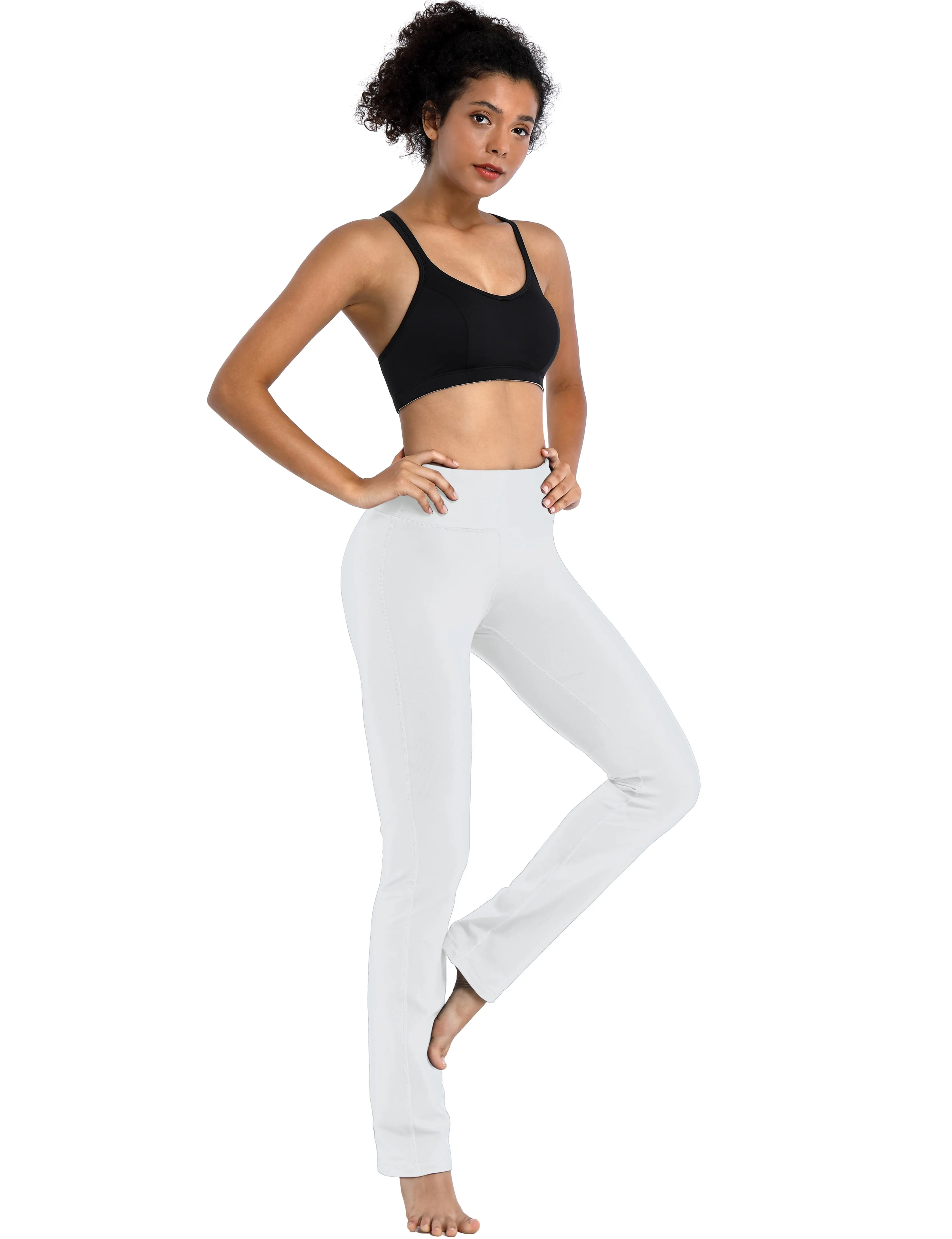 29" 31" 33" 35" Straight Leg Leggings white_Plus Size