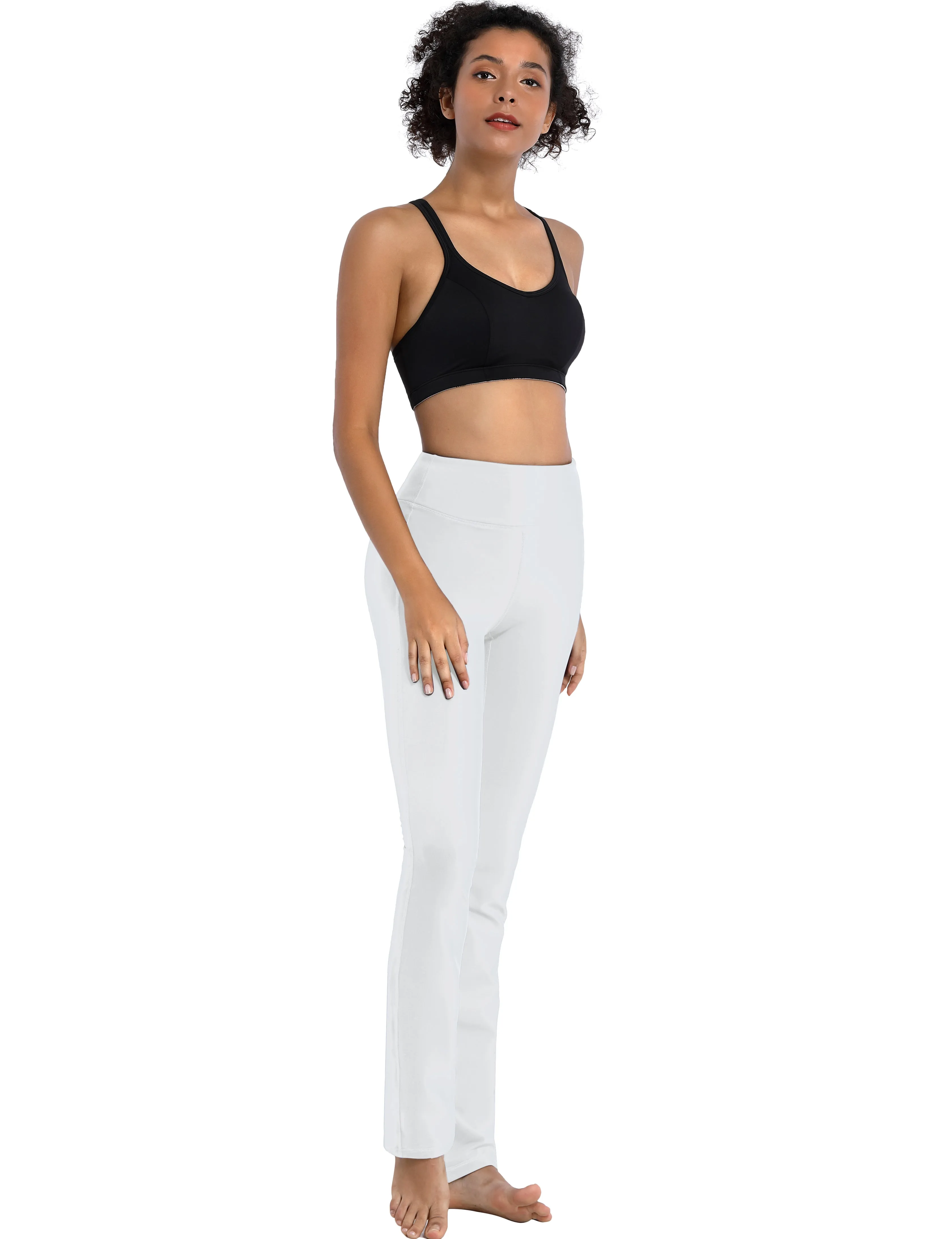 29" 31" 33" 35" Straight Leg Leggings white_Plus Size