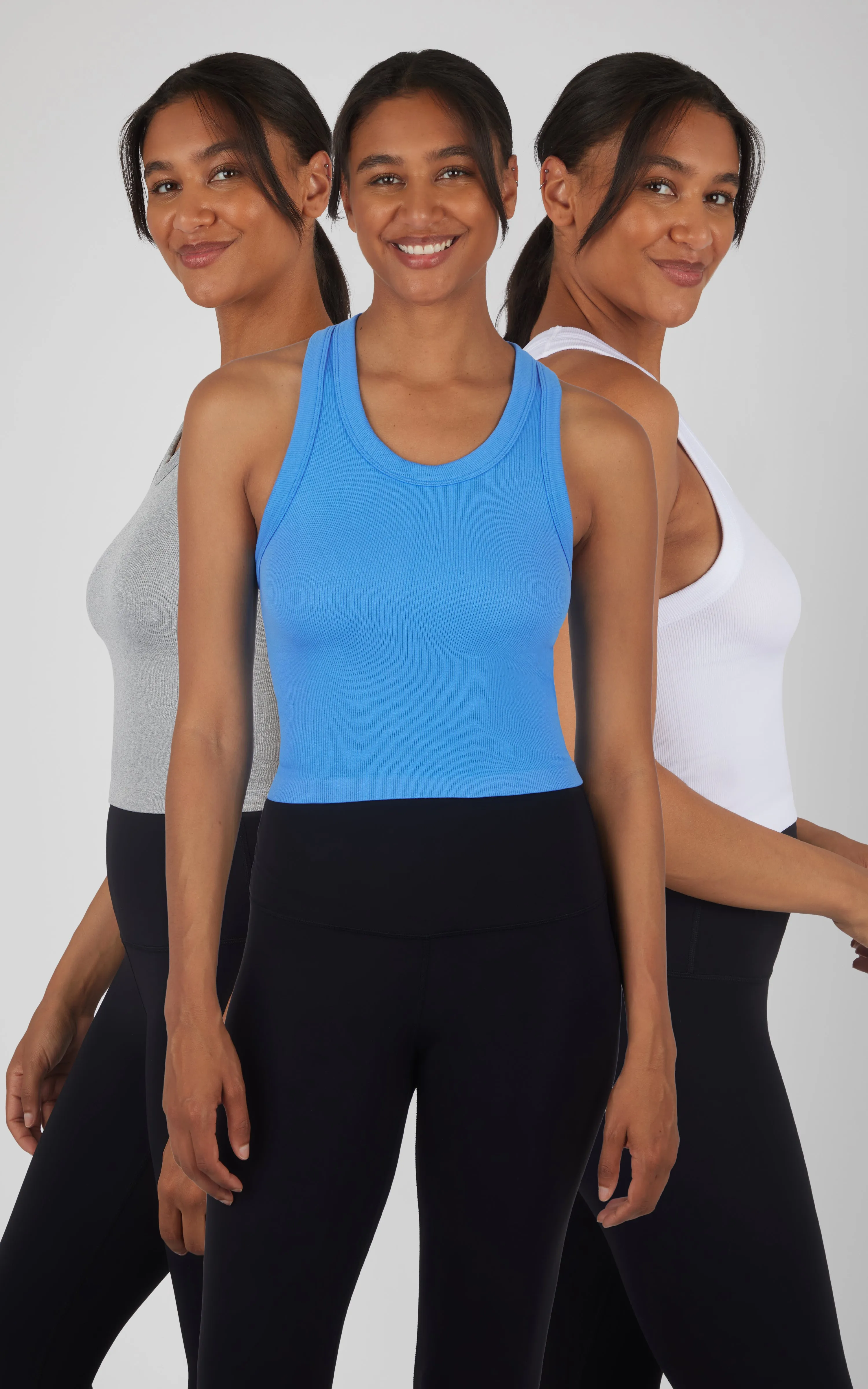 3 PK Ribbed Racerback Tank