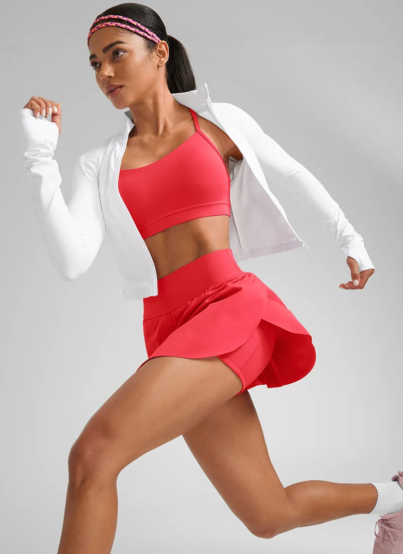 A Line Athletic Skirts High Waisted Side Slit with Pockets 14.5''