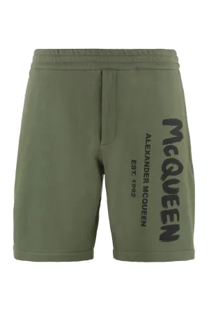 Alexander McQueen Graffiti Logo Printed Shorts