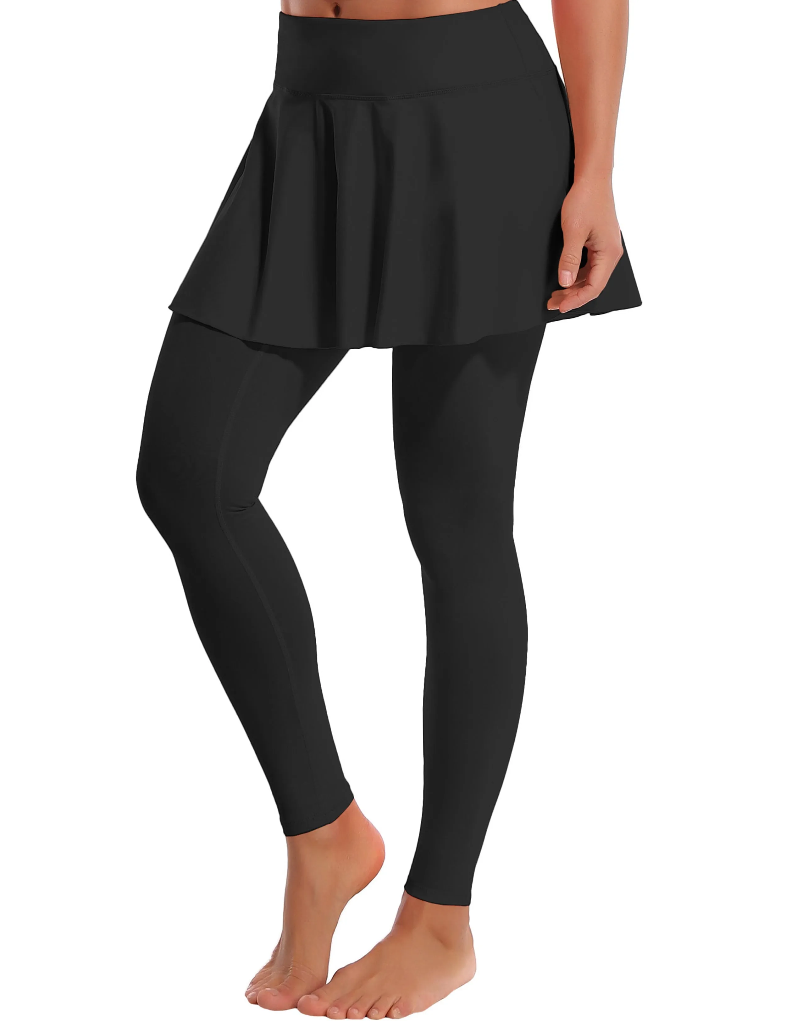Athletic Tennis Golf Skort with Pocket Shorts black_Running