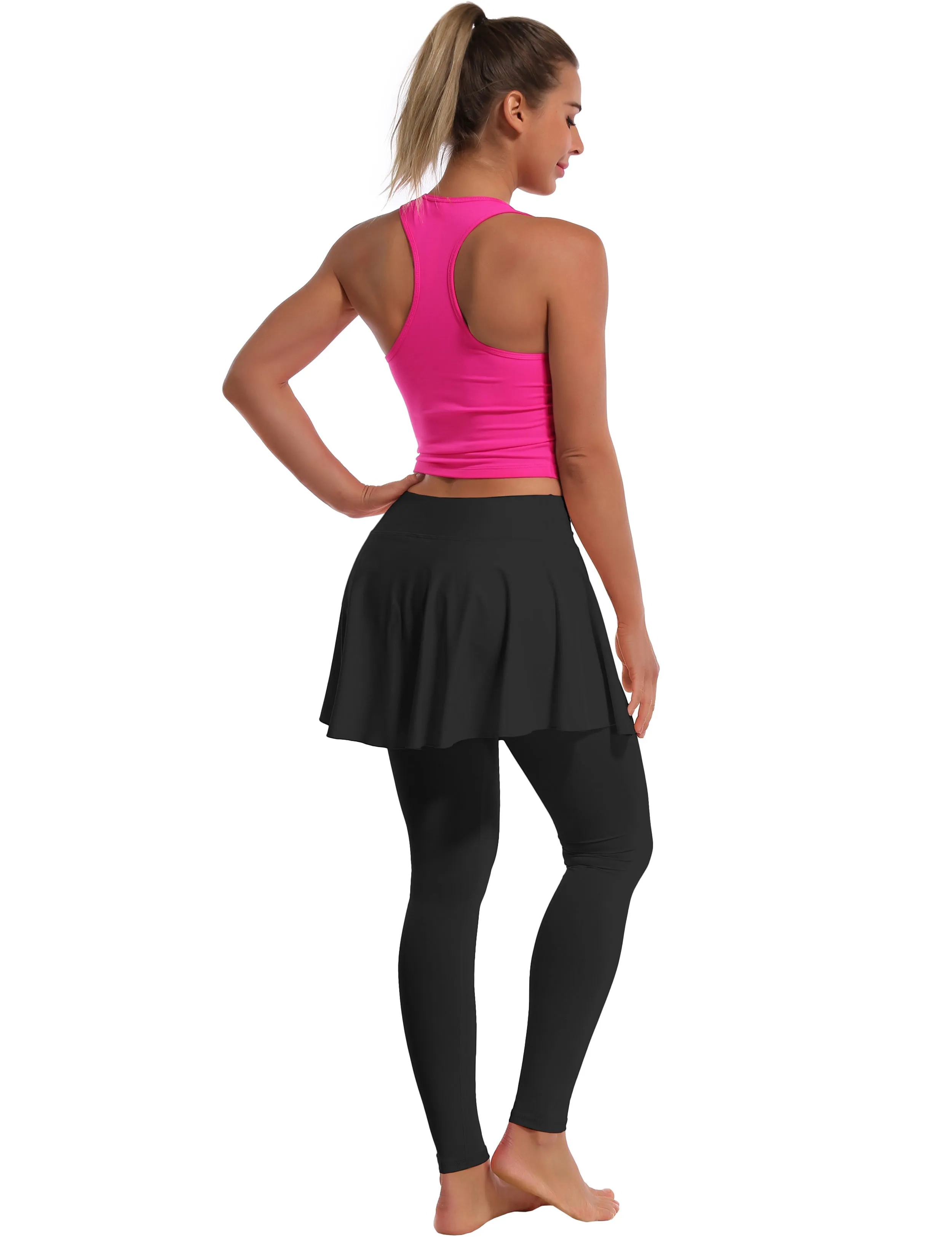 Athletic Tennis Golf Skort with Pocket Shorts black_Running