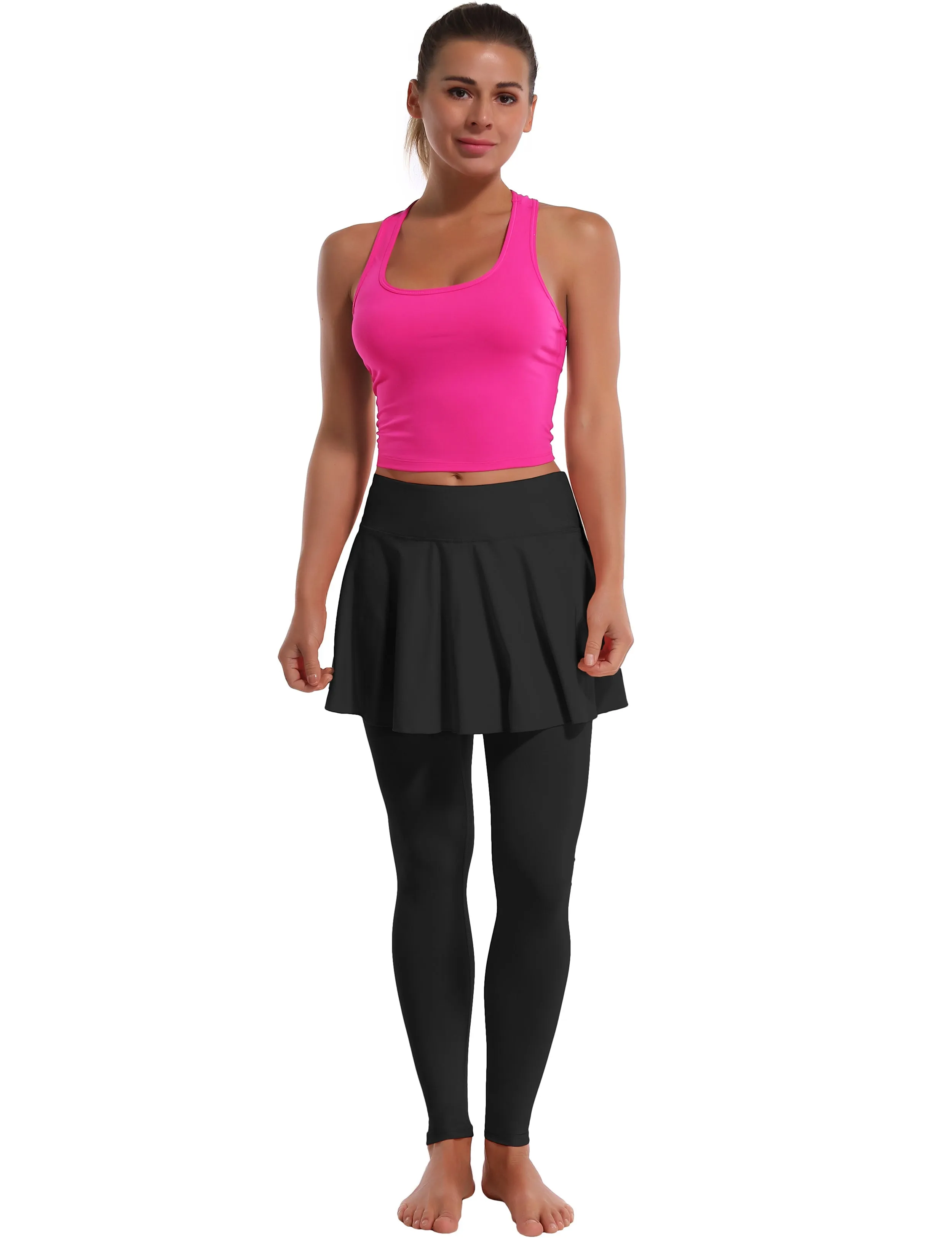 Athletic Tennis Golf Skort with Pocket Shorts black_Running