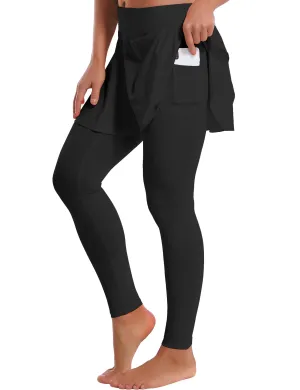 Athletic Tennis Golf Skort with Pocket Shorts black_Running