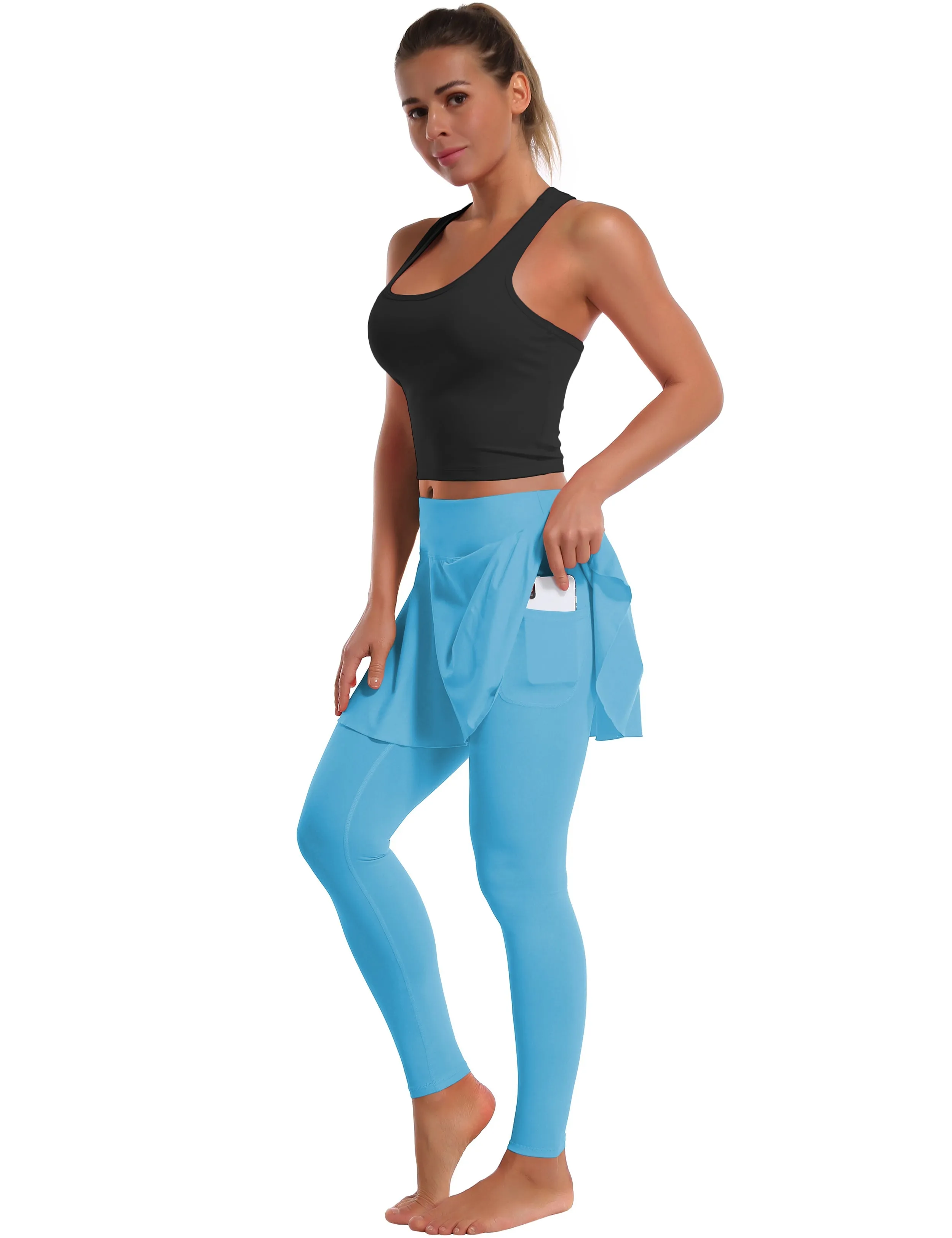 Athletic Tennis Golf Skort with Pocket Shorts blue_Running