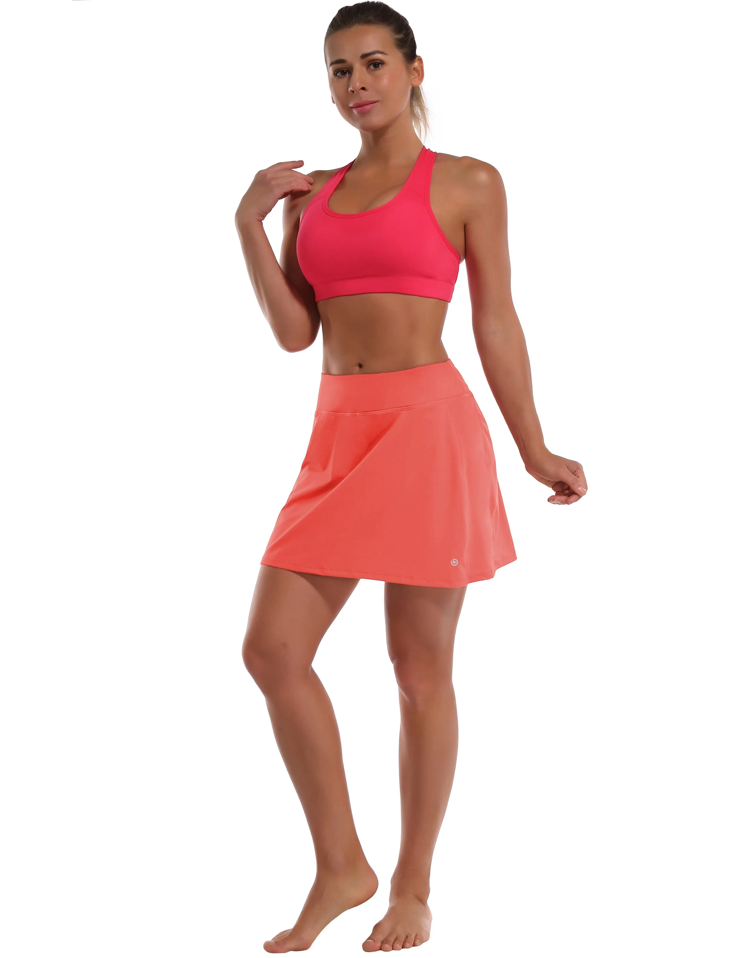 Athletic Tennis Golf Skort with Pocket Shorts coral_Running