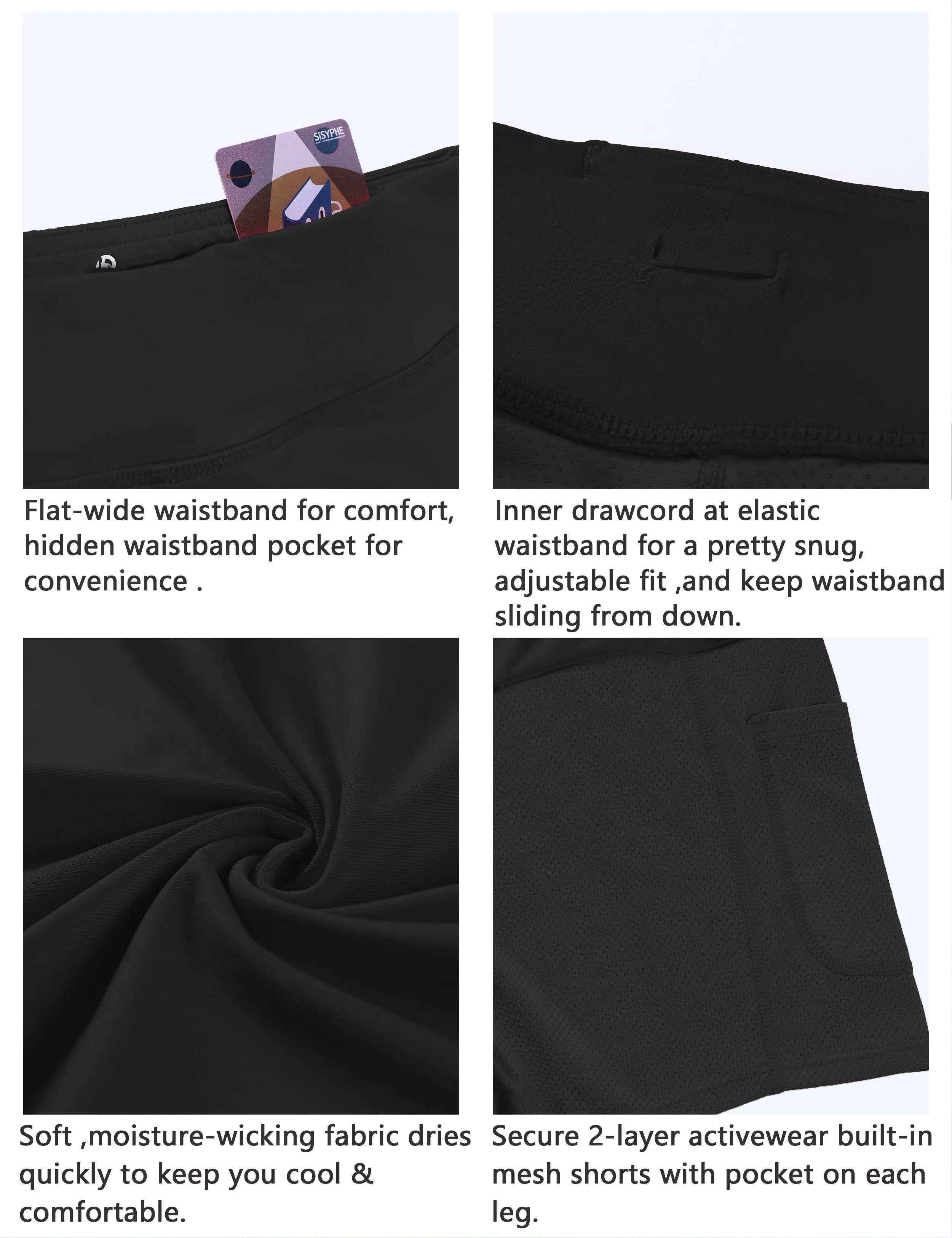 Athletic Tennis Golf Skort with Pockets Shorts shadowcharcoal_Running