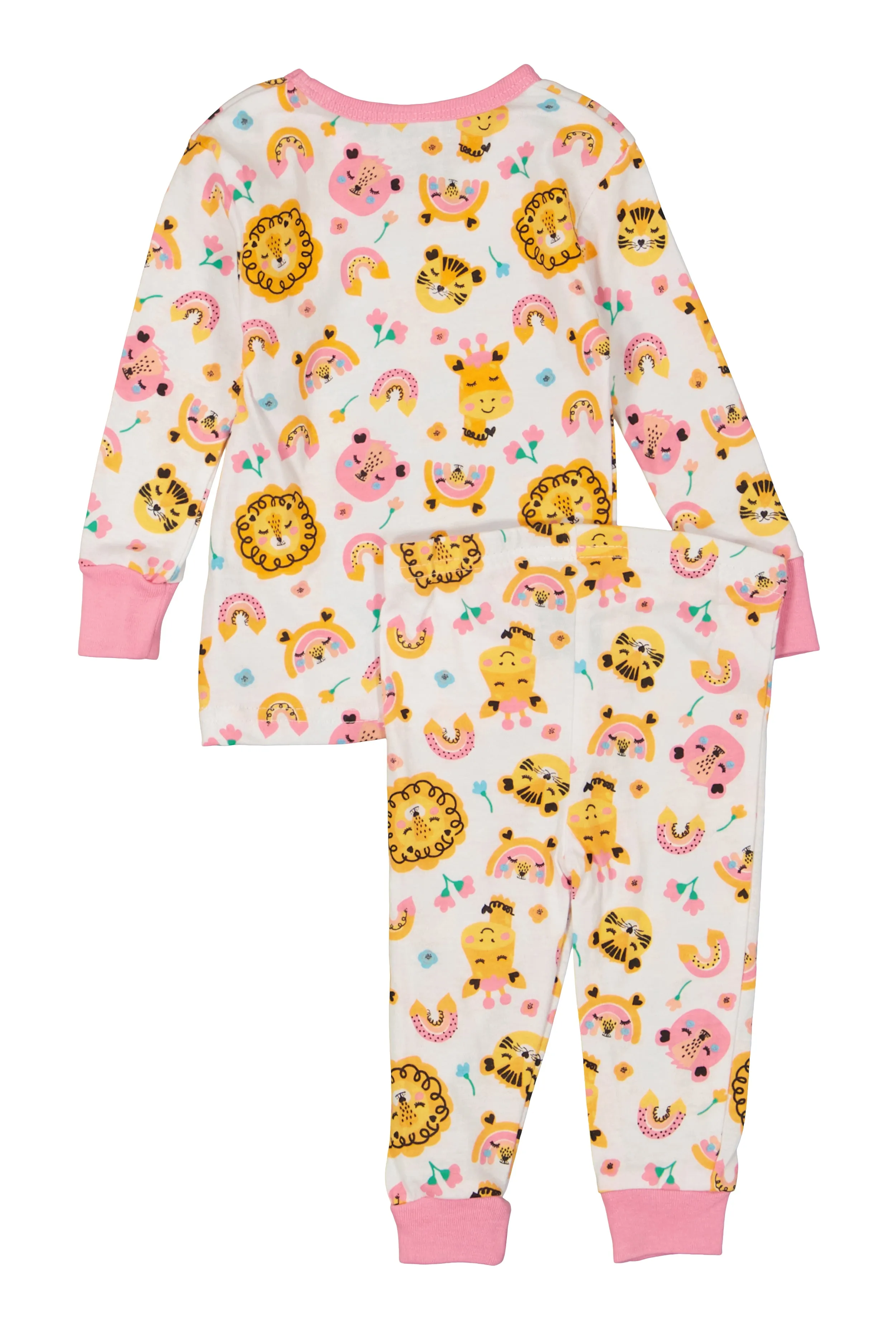 Baby Girls 12-24M Printed Pattern Pajama Top and Pants