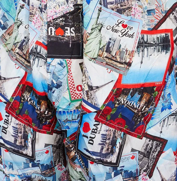 Balenciaga Postcard Printed Pyjama Shorts