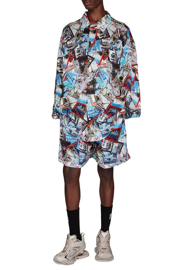 Balenciaga Postcard Printed Pyjama Shorts