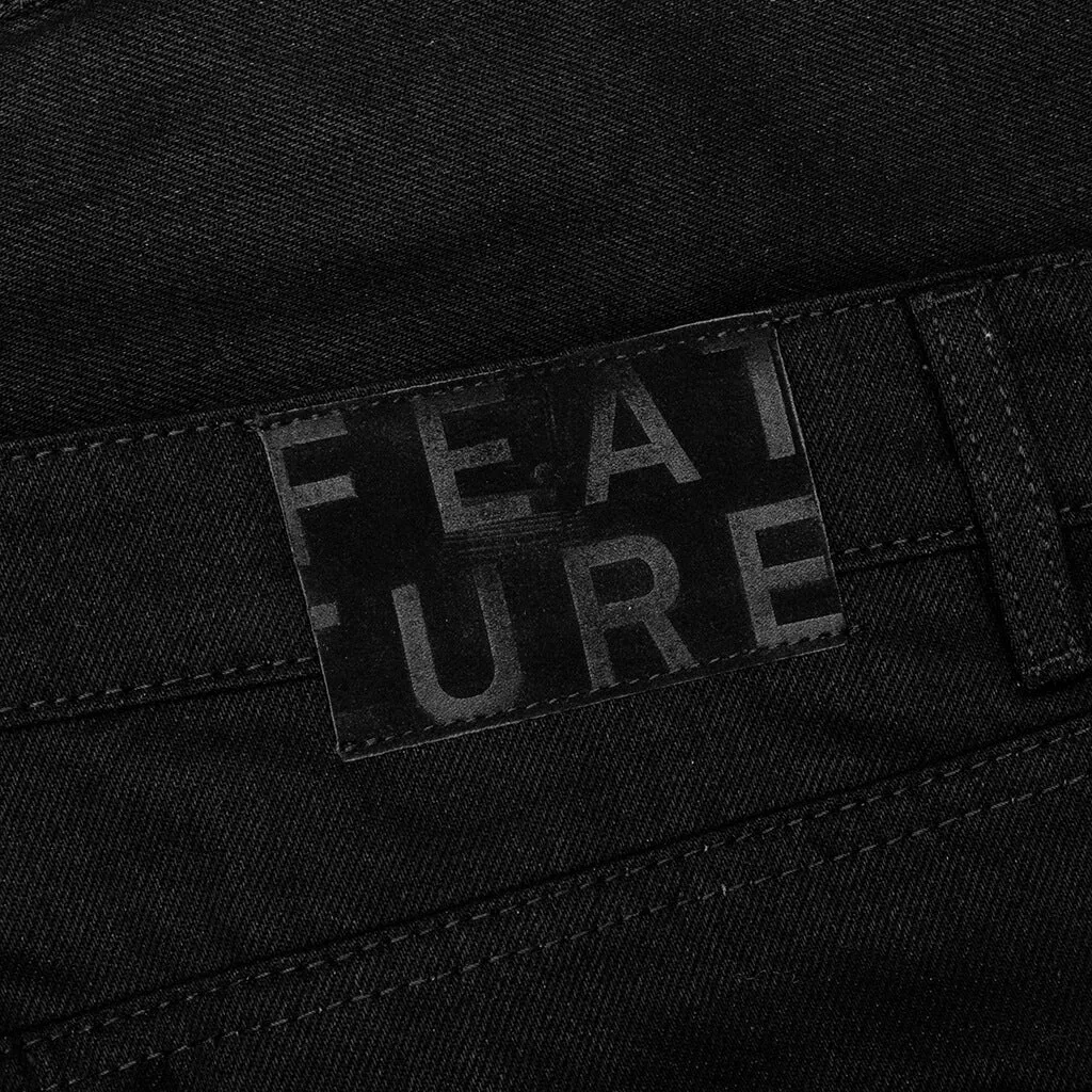 Berry Wide Denim Short - Jet Black