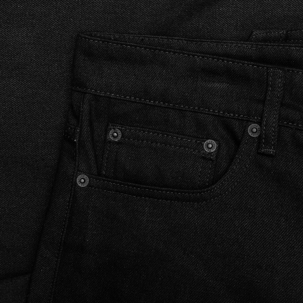 Berry Wide Denim Short - Jet Black
