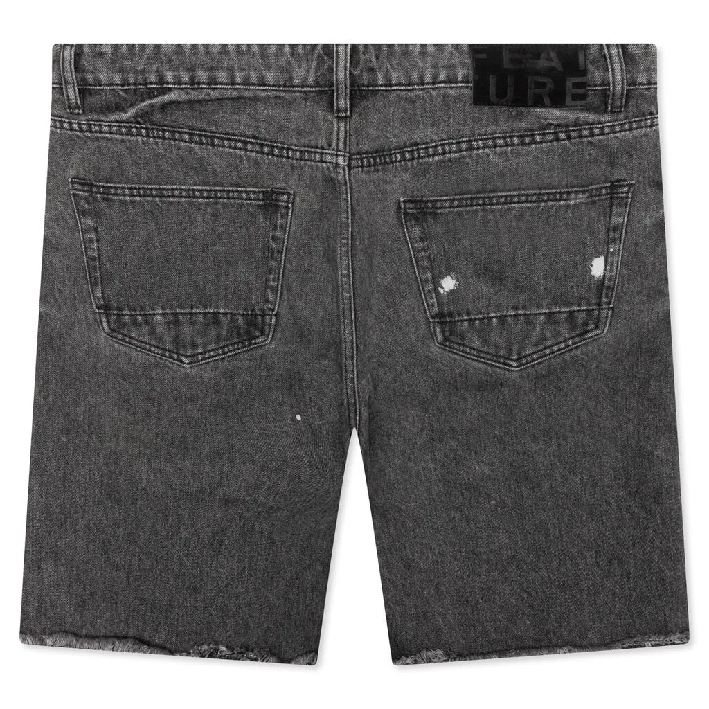 Berry Wide Denim Short - Vintage Black