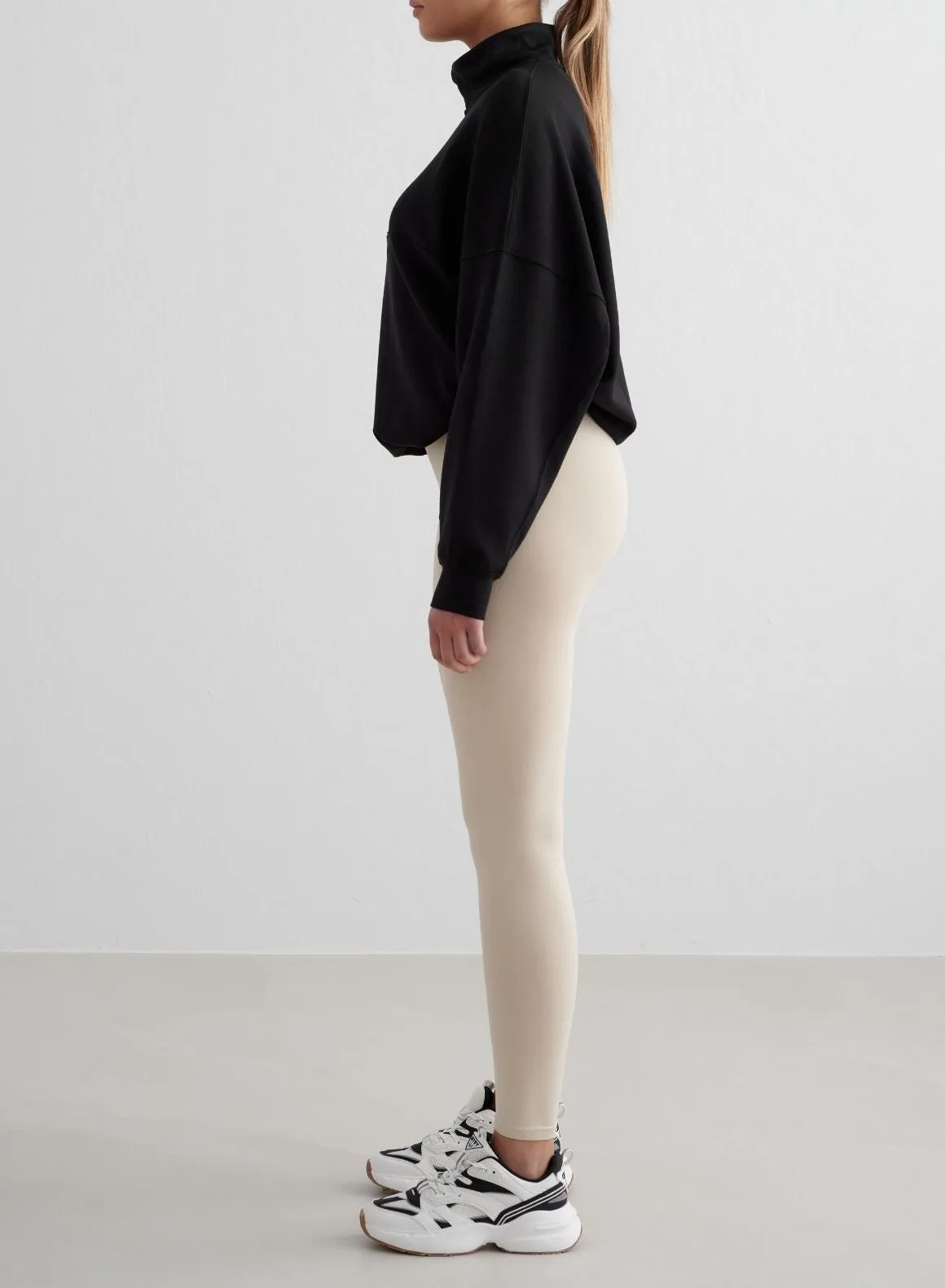 Black Comfy Modal Half Zip