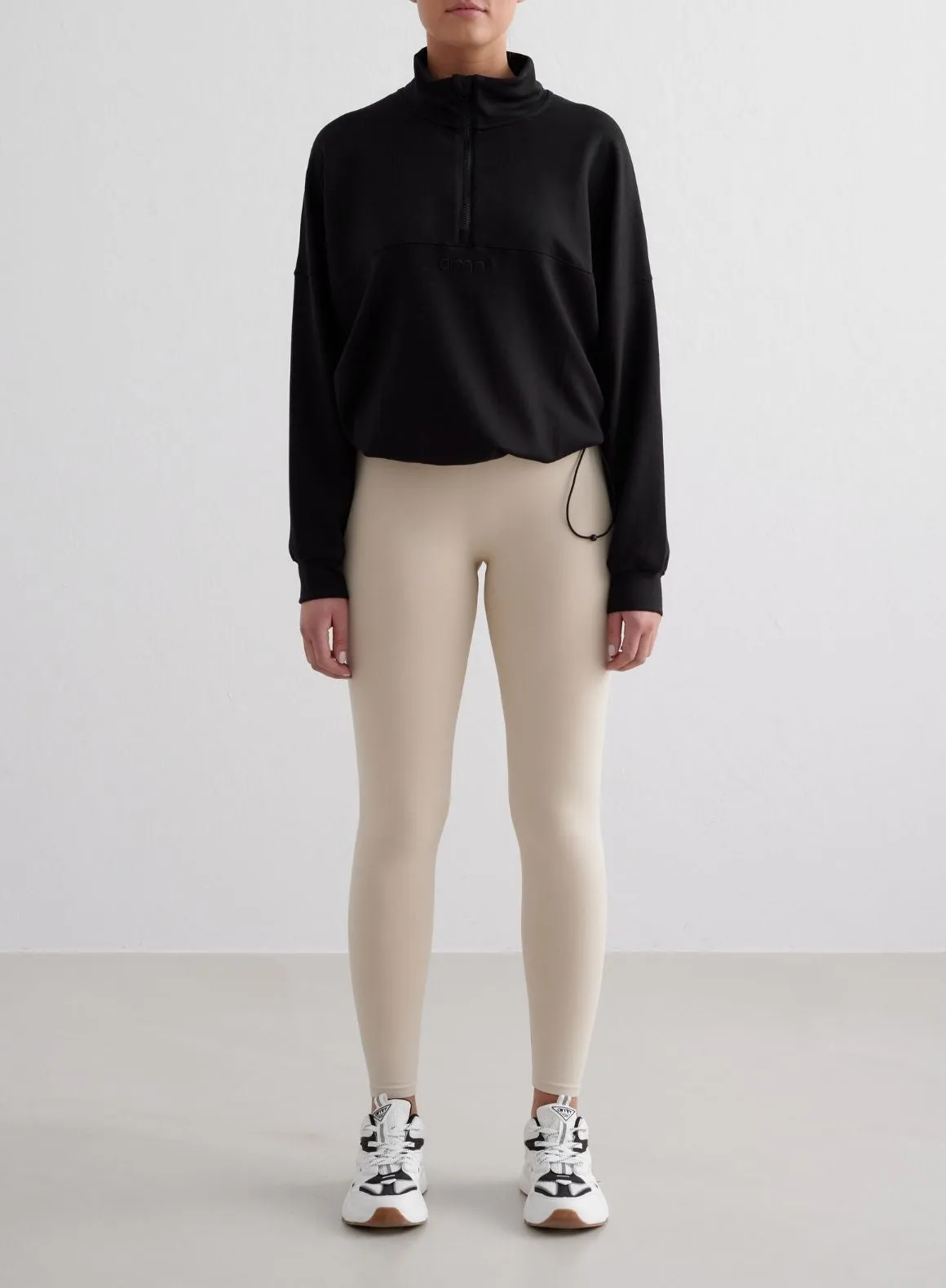 Black Comfy Modal Half Zip