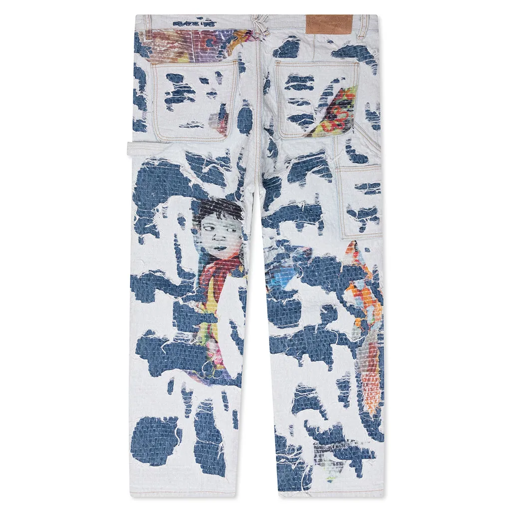 Boro Stitched Double Knee Pant - Multi