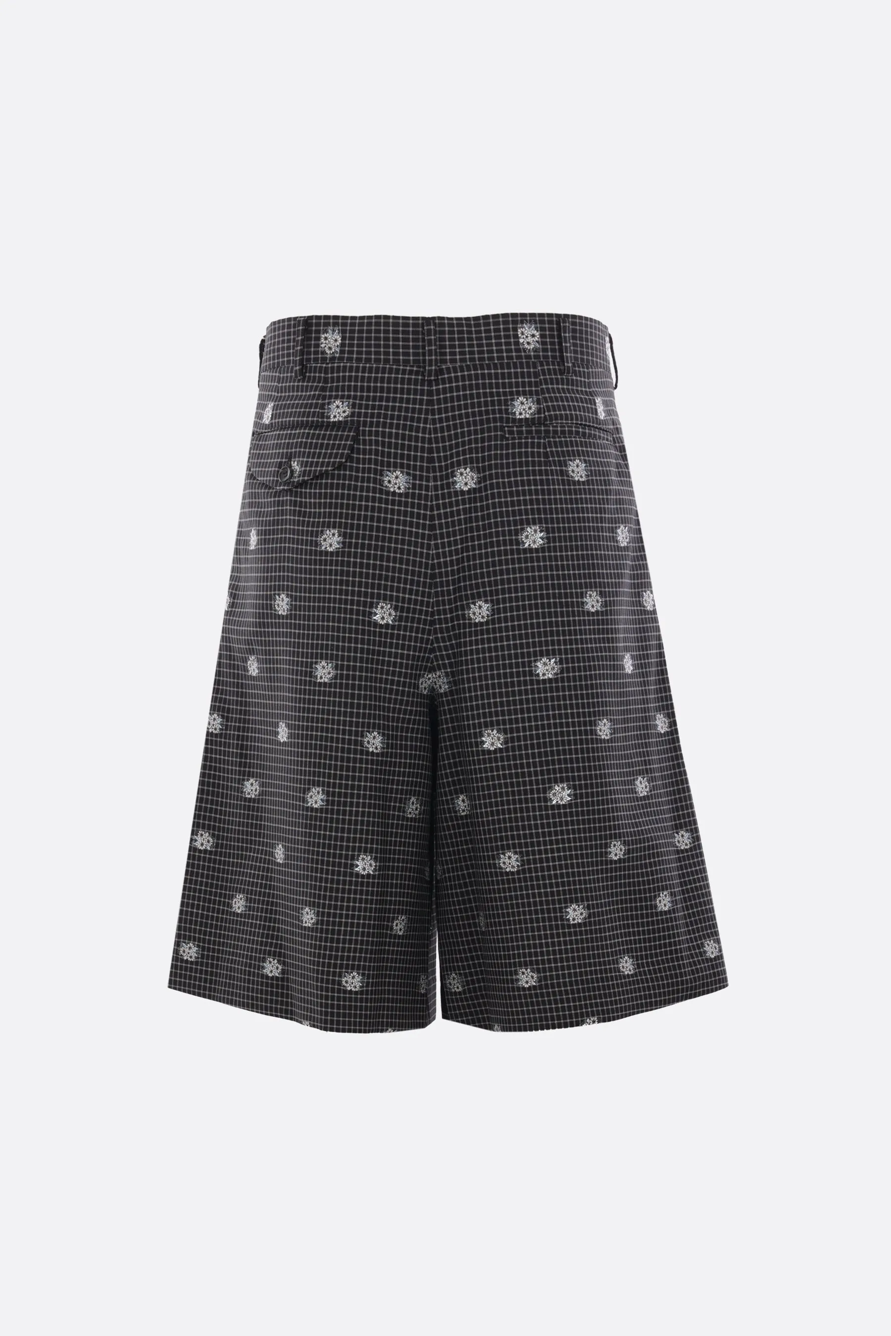 check wool and cotton shorts
