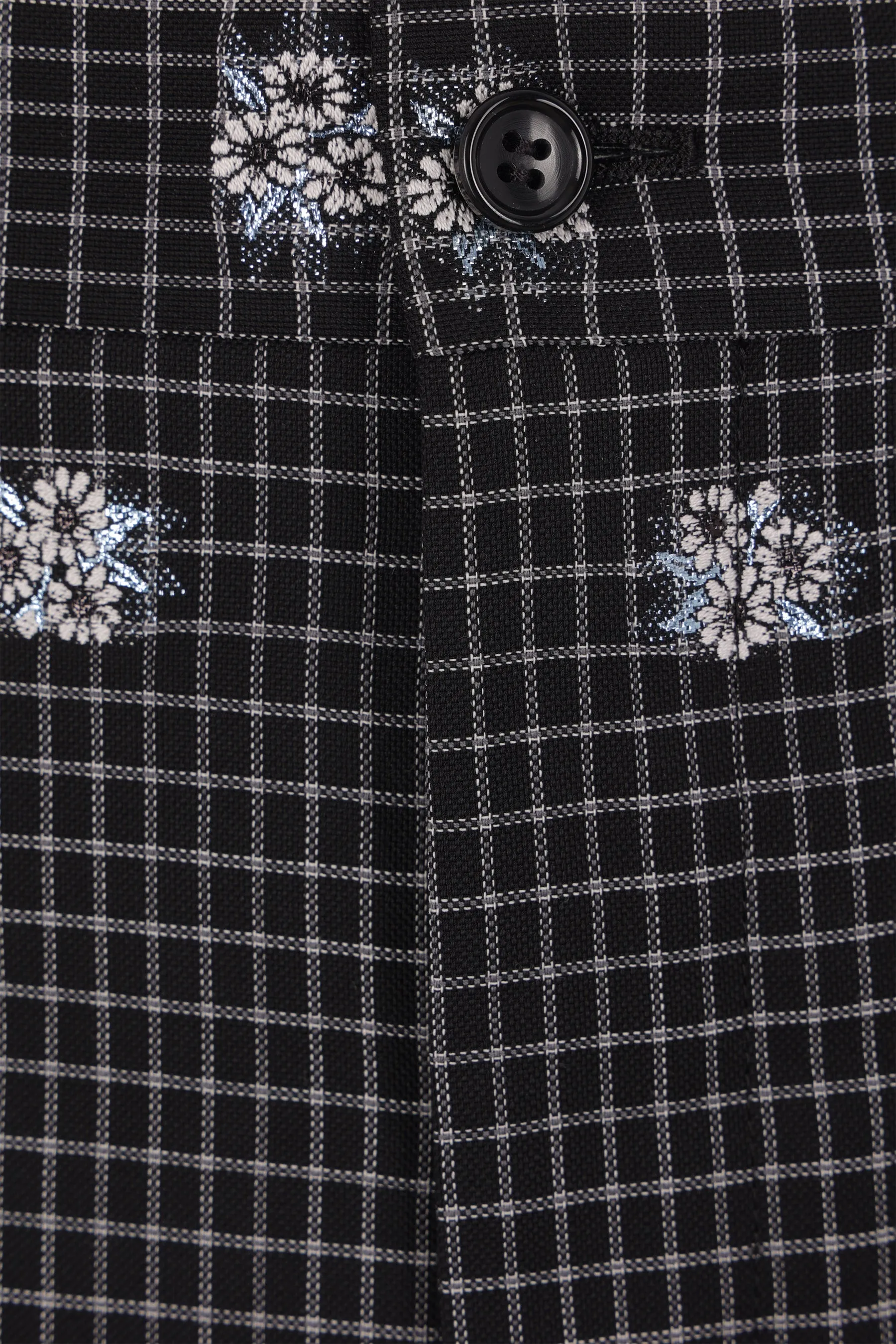 check wool and cotton shorts