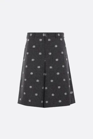 check wool and cotton shorts
