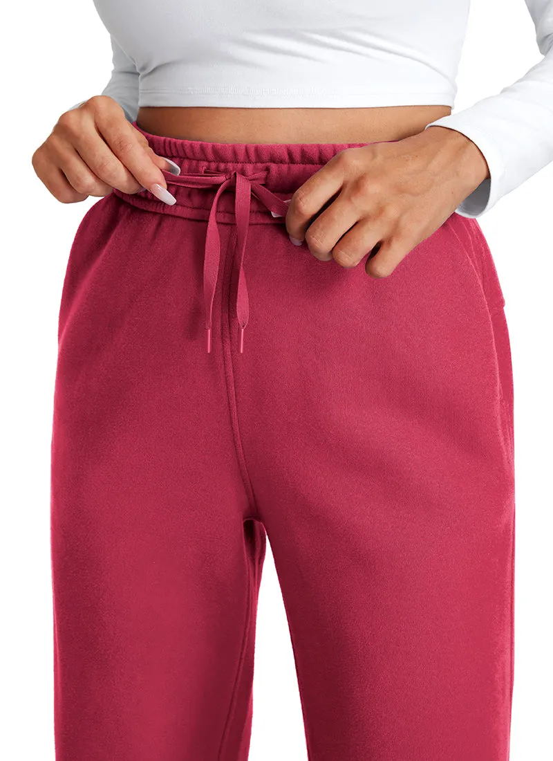 Cotton Fleece Lined Straight Leg Sweatpants 30''