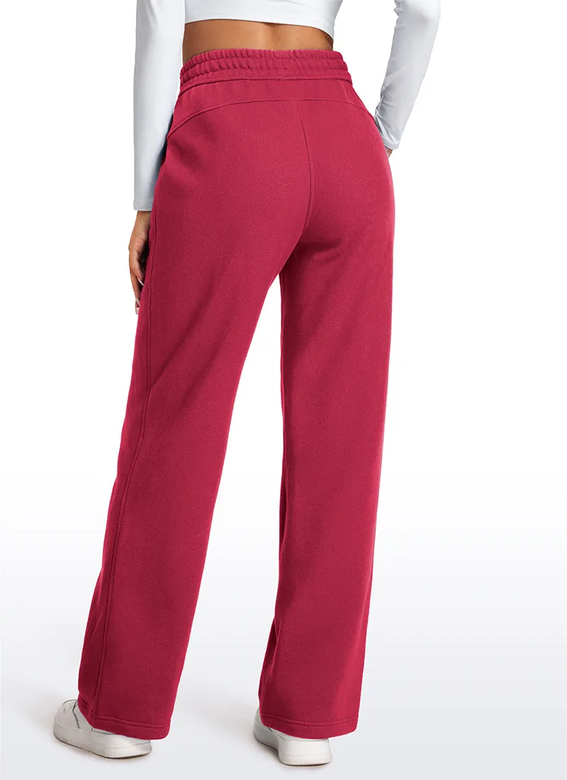 Cotton Fleece Lined Straight Leg Sweatpants 30''