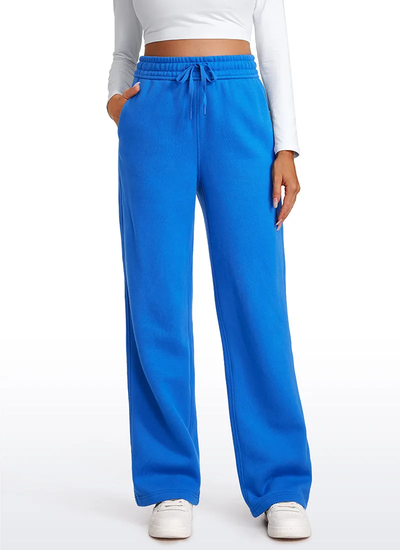 Cotton Fleece Lined Straight Leg Sweatpants 30''