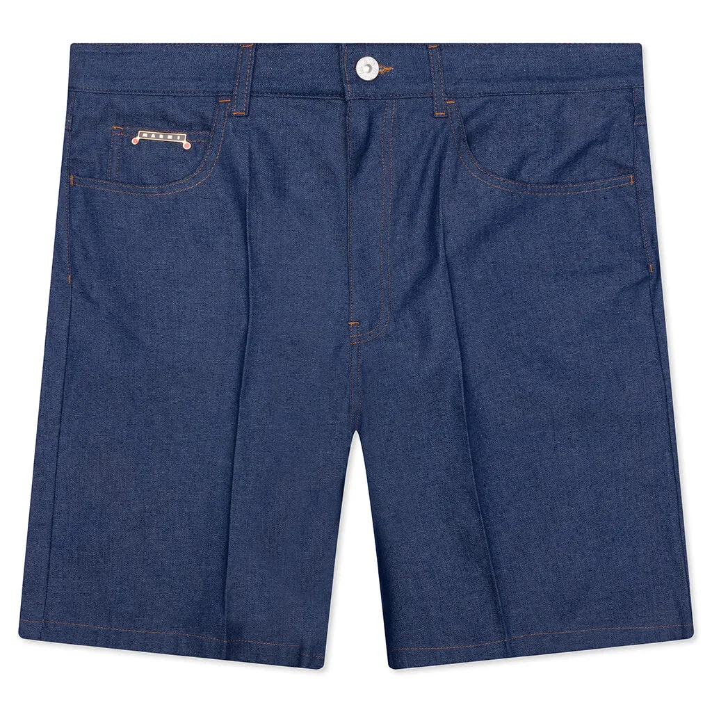 Denim Shorts with Trunakaroo Plaque - Blue