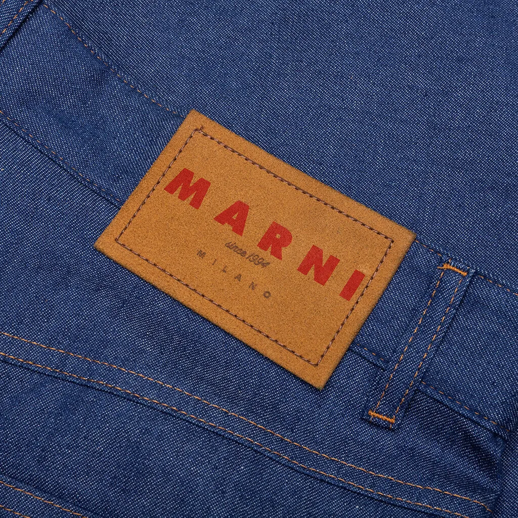 Denim Shorts with Trunakaroo Plaque - Blue
