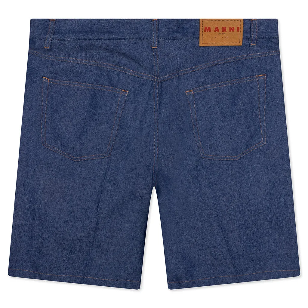 Denim Shorts with Trunakaroo Plaque - Blue