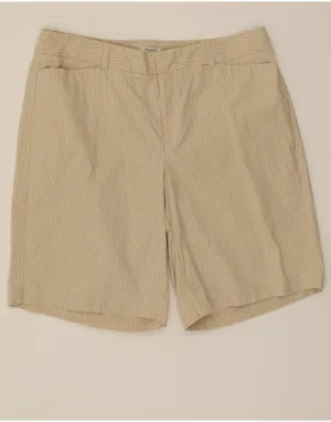 DOCKERS Womens High Waist Casual Shorts US 16 2XL W32  Beige Pinstripe