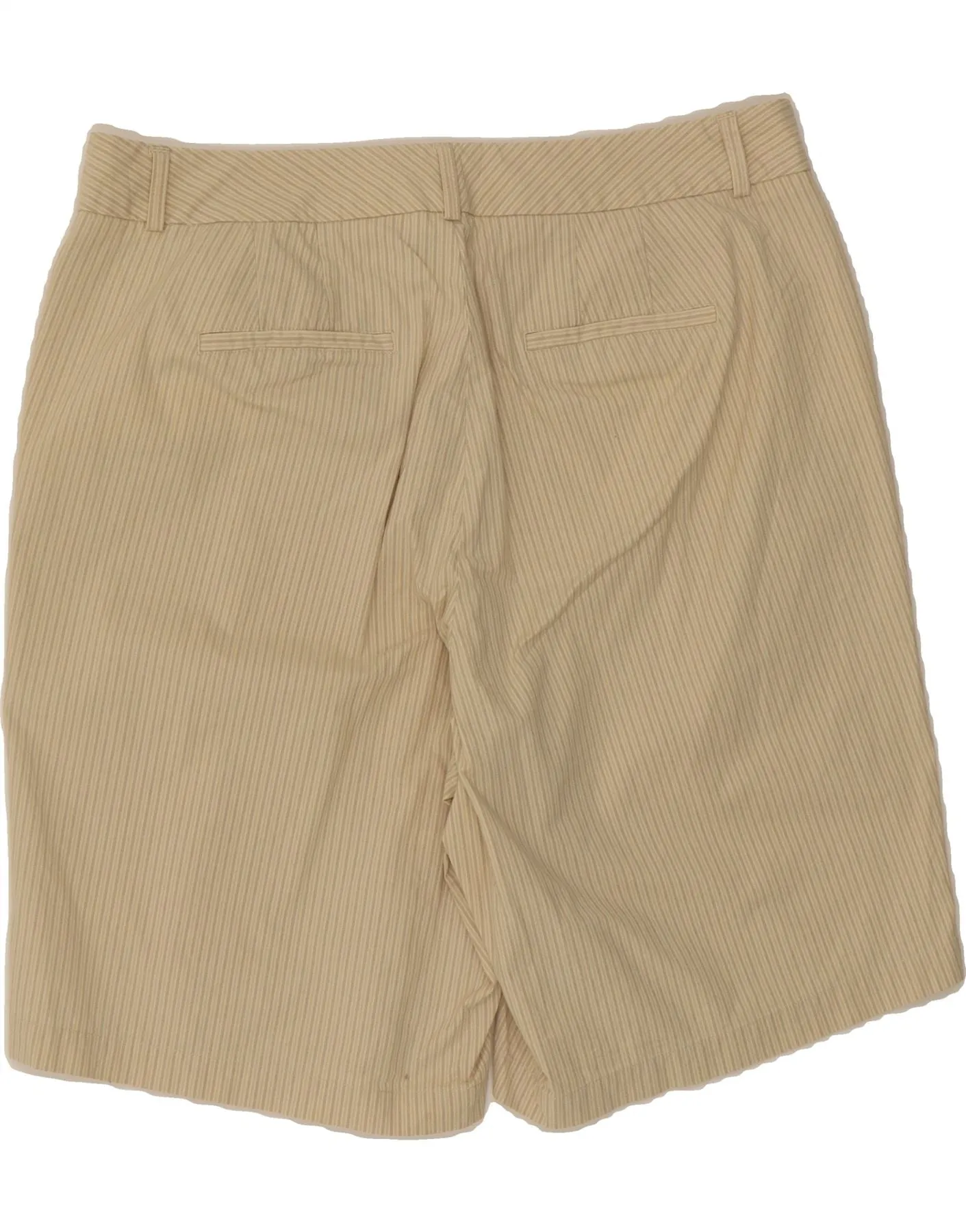 DOCKERS Womens High Waist Casual Shorts US 16 2XL W32  Beige Pinstripe