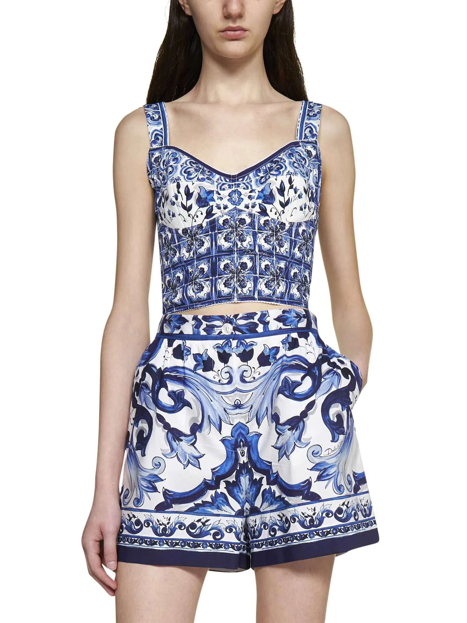 Dolce & Gabbana Allover Printed Satin Shorts
