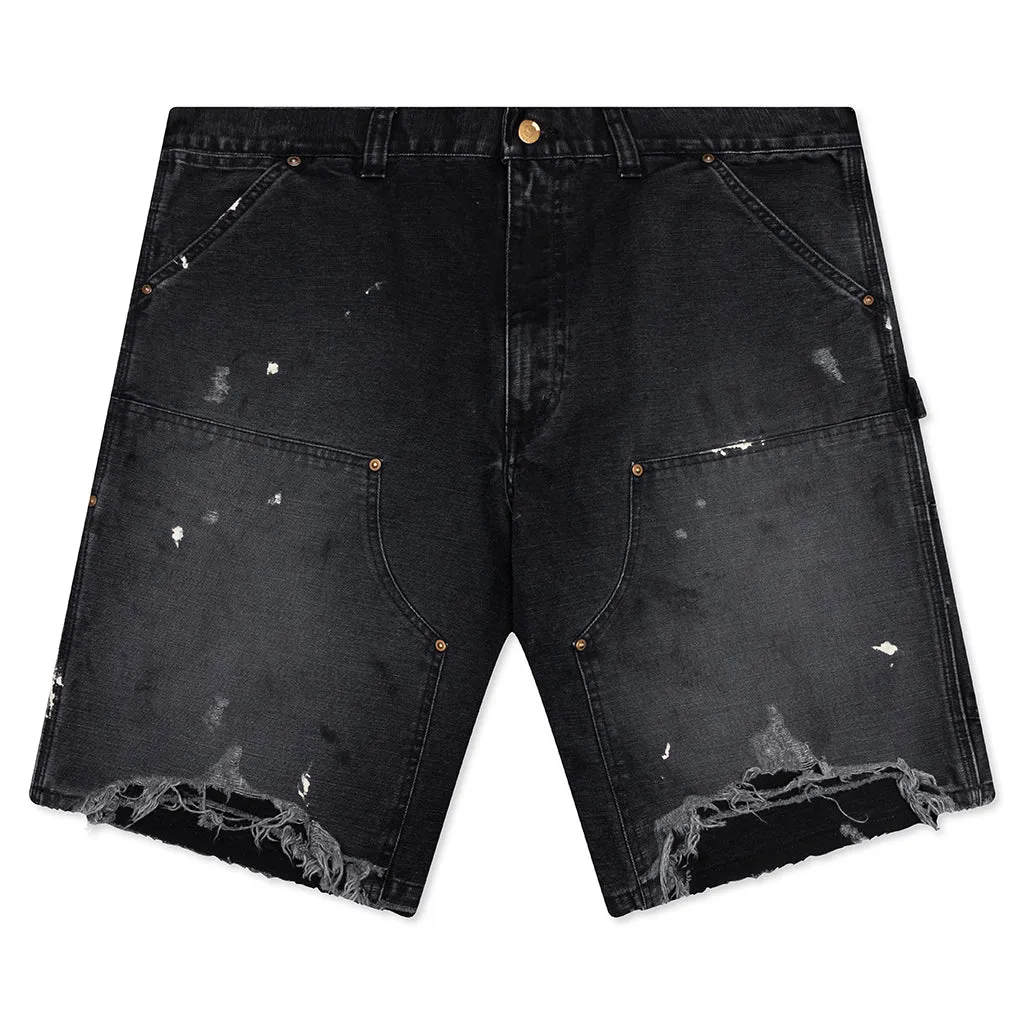 Double Knee Shorts - Black