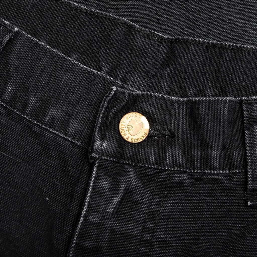 Double Knee Shorts - Black