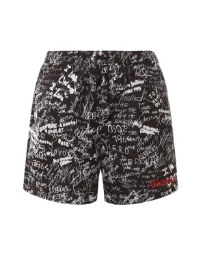 Dsquared2 Graffiti Printed Drawstring Swim Shorts