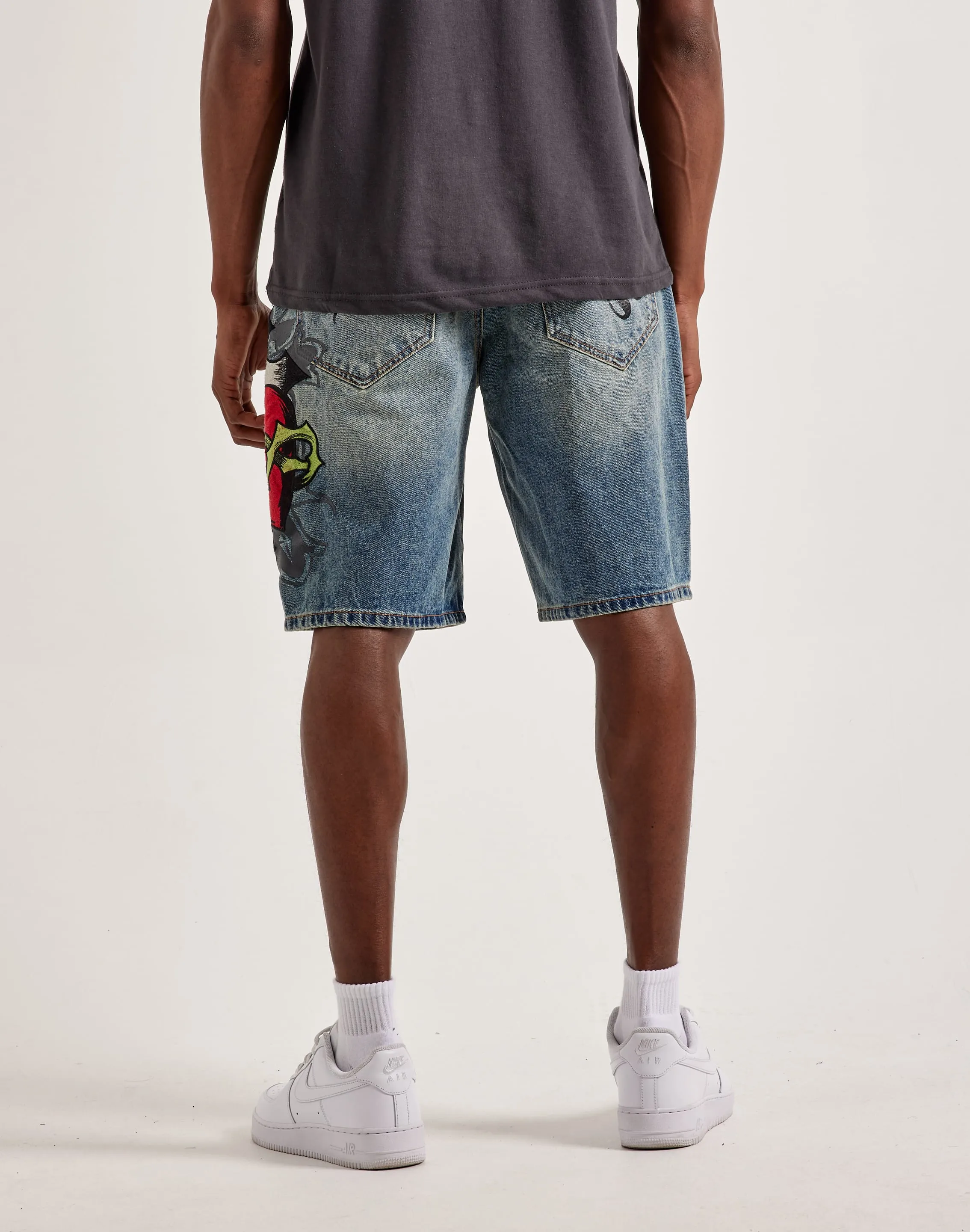 Ed Hardy Sacred Heart Denim Shorts