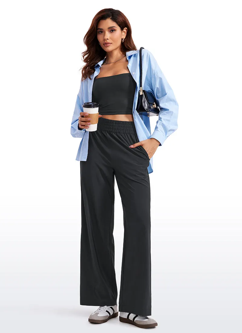 Feathery-Fit Soft High Rise Wide Leg Pants with Pockets 30"