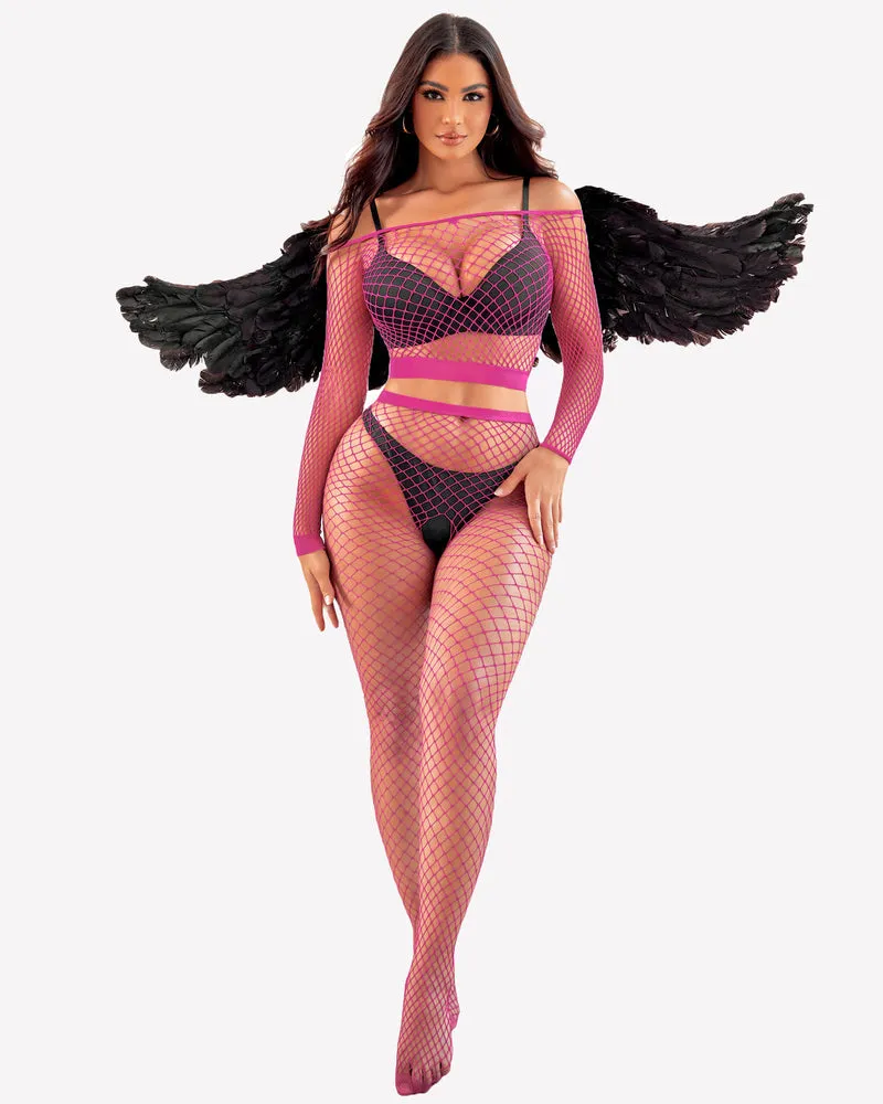 Fishnet Two Piece Lingerie Set
