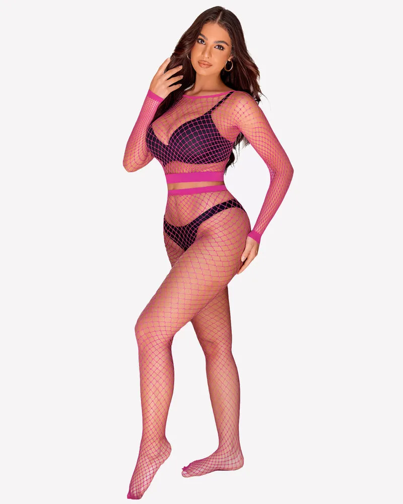 Fishnet Two Piece Lingerie Set