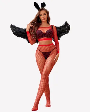 Fishnet Two Piece Lingerie Set