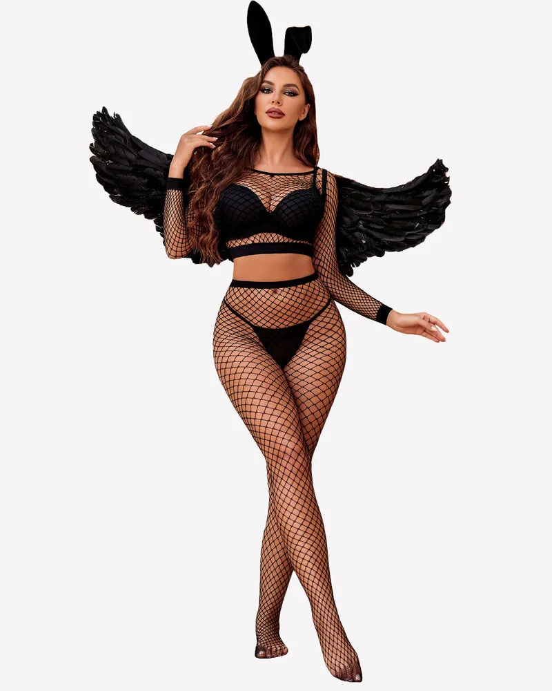 Fishnet Two Piece Lingerie Set