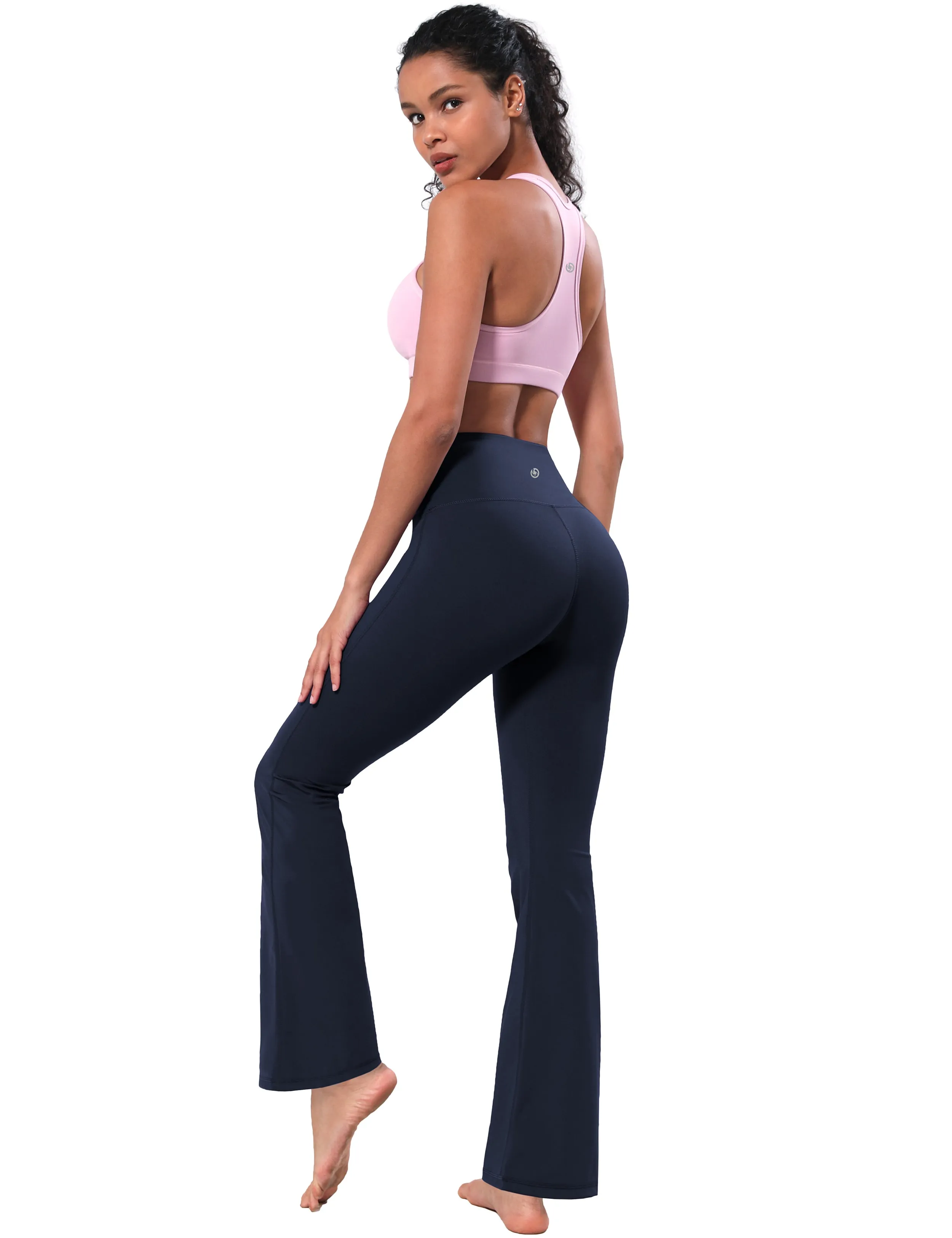 High Waist Bootcut Leggings navyblue_Biking