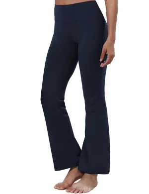 High Waist Bootcut Leggings navyblue_Biking